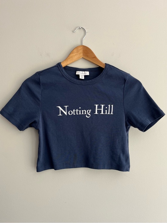 Topshop Tops - Topshop Notting Hill Navy Blue Crop Top size 10